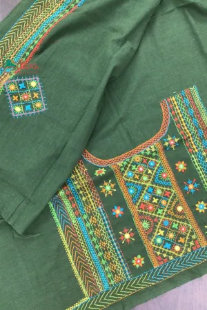 Indiva Lambani Embroidered Green Blouse Piece