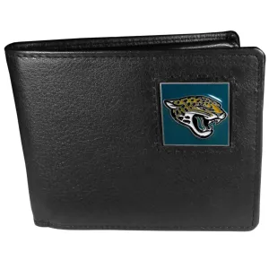 Jacksonville Jaguars Leather Bi-fold Wallet Packaged in Gift Box