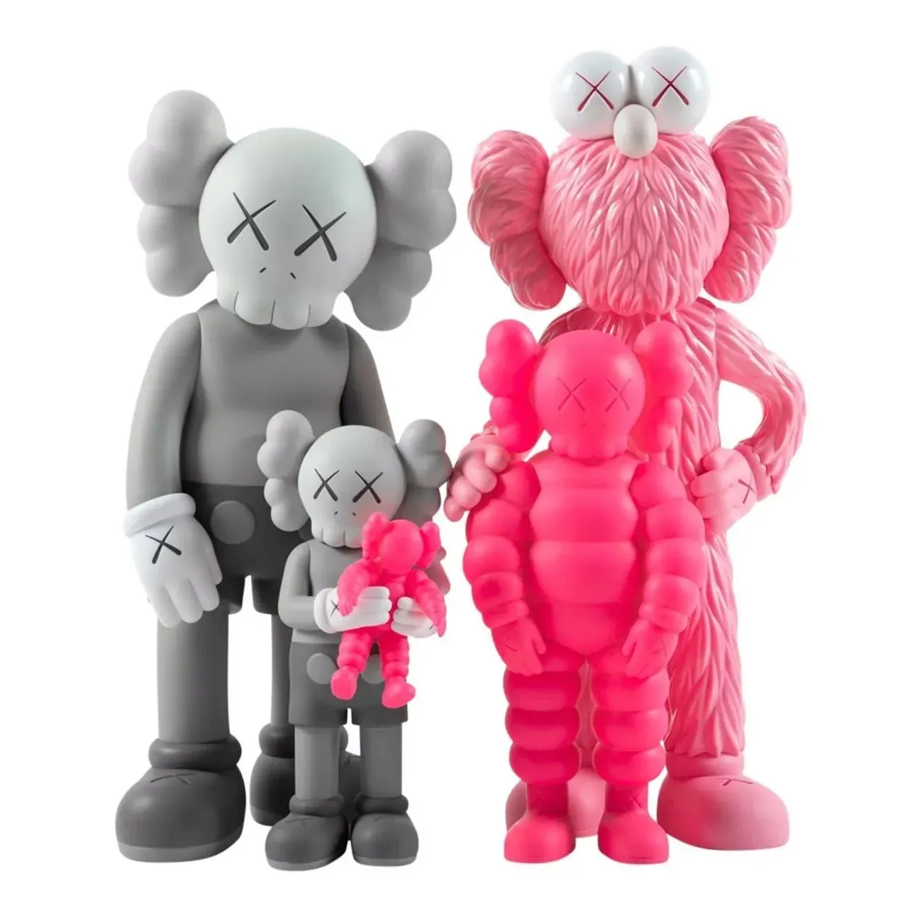 Kaws Family Vinyl Figure, Grey/Pink