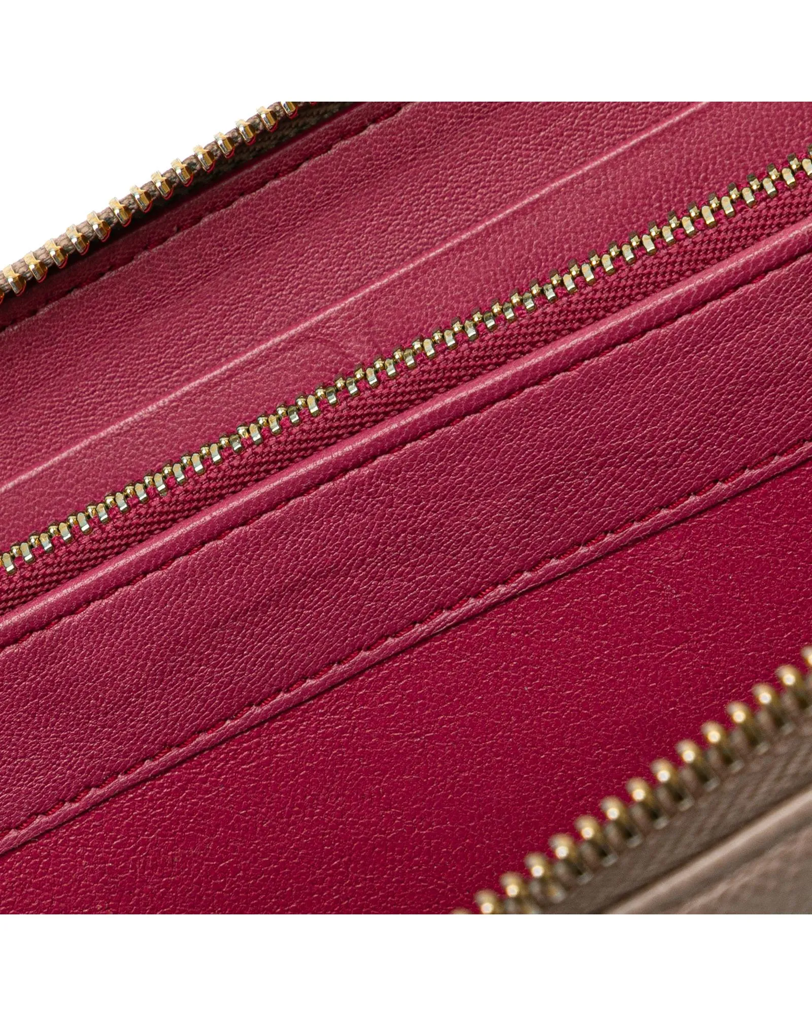 Leather Zip Around Wallet with Interior Zip Compartment and Slip Pockets