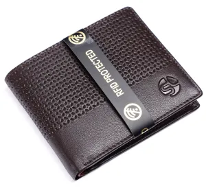 MENS LEATHER WALLET (RFID) 93705 (BROWN)