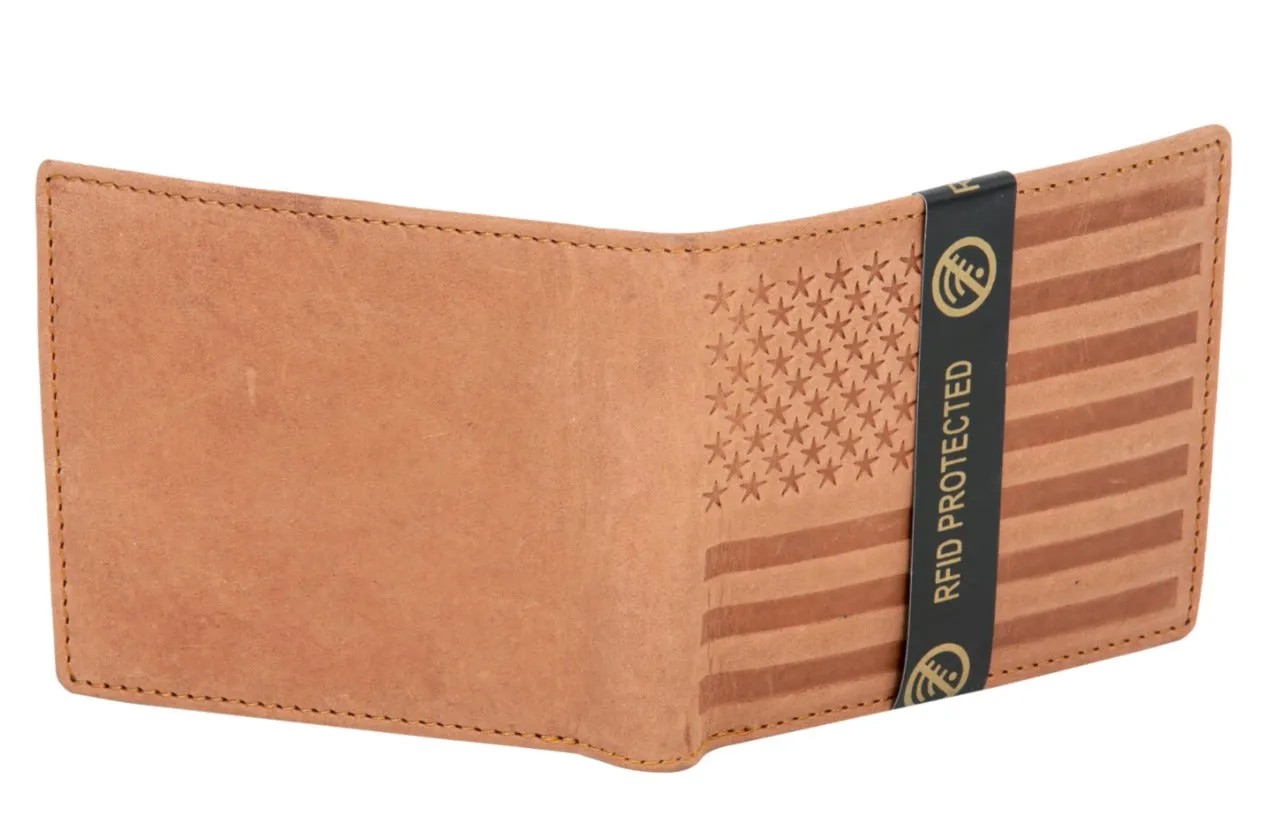 MENS LEATHER WALLET (RFID) 991738 (CAMEL)