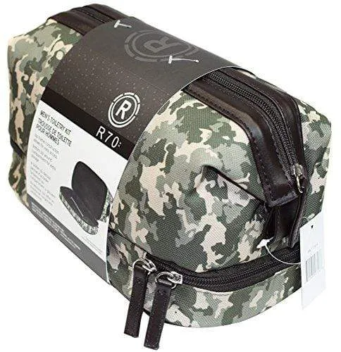 Men's Waterproof Camo Toiletry Bag Grooming & Shaving Travel Kit Case