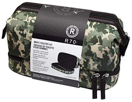 Men's Waterproof Camo Toiletry Bag Grooming & Shaving Travel Kit Case