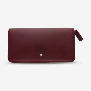 Montblanc Meisterstuck Burgundy Leather Zip Around Long Wallet 8cc 114533