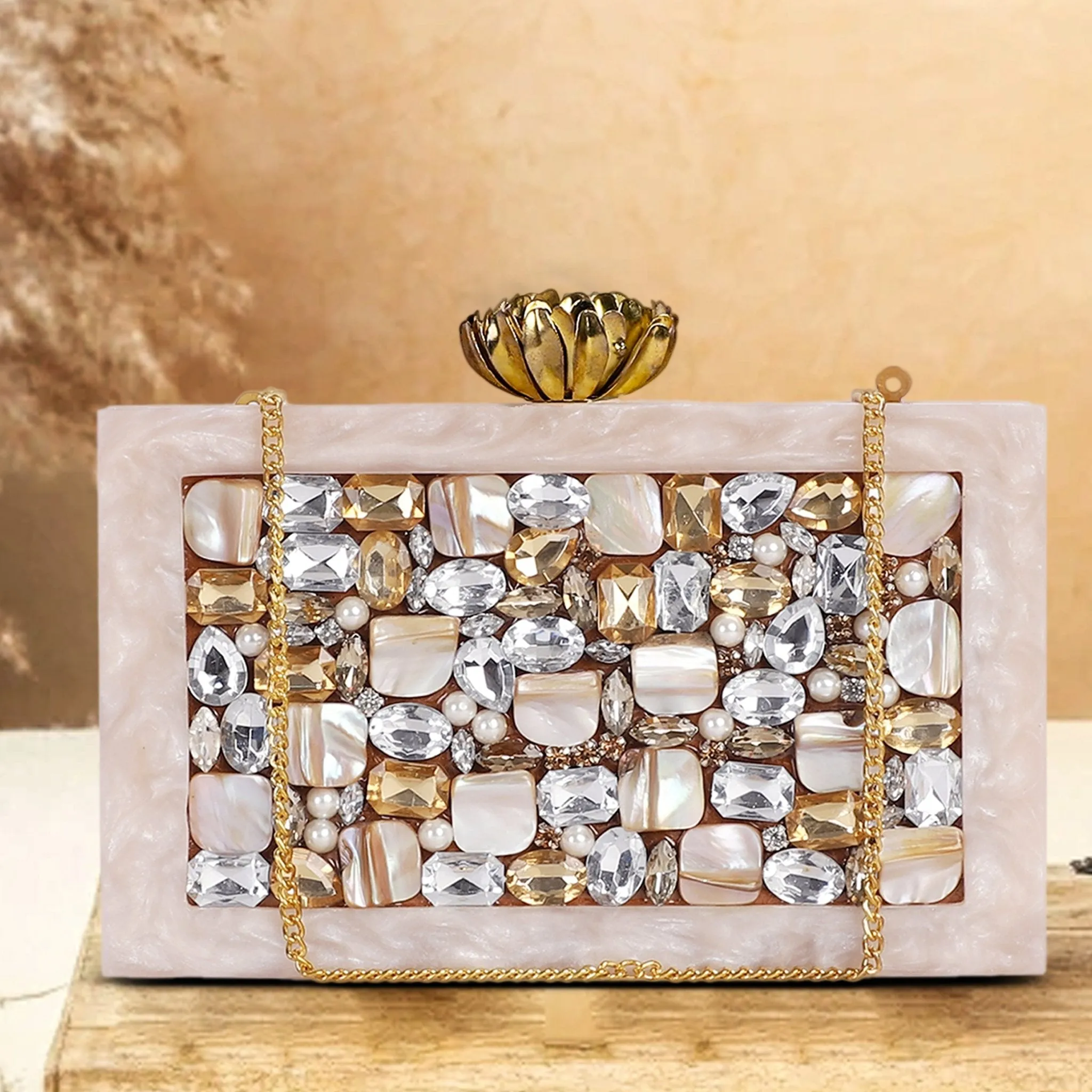 Moon Stone Resin Clutch