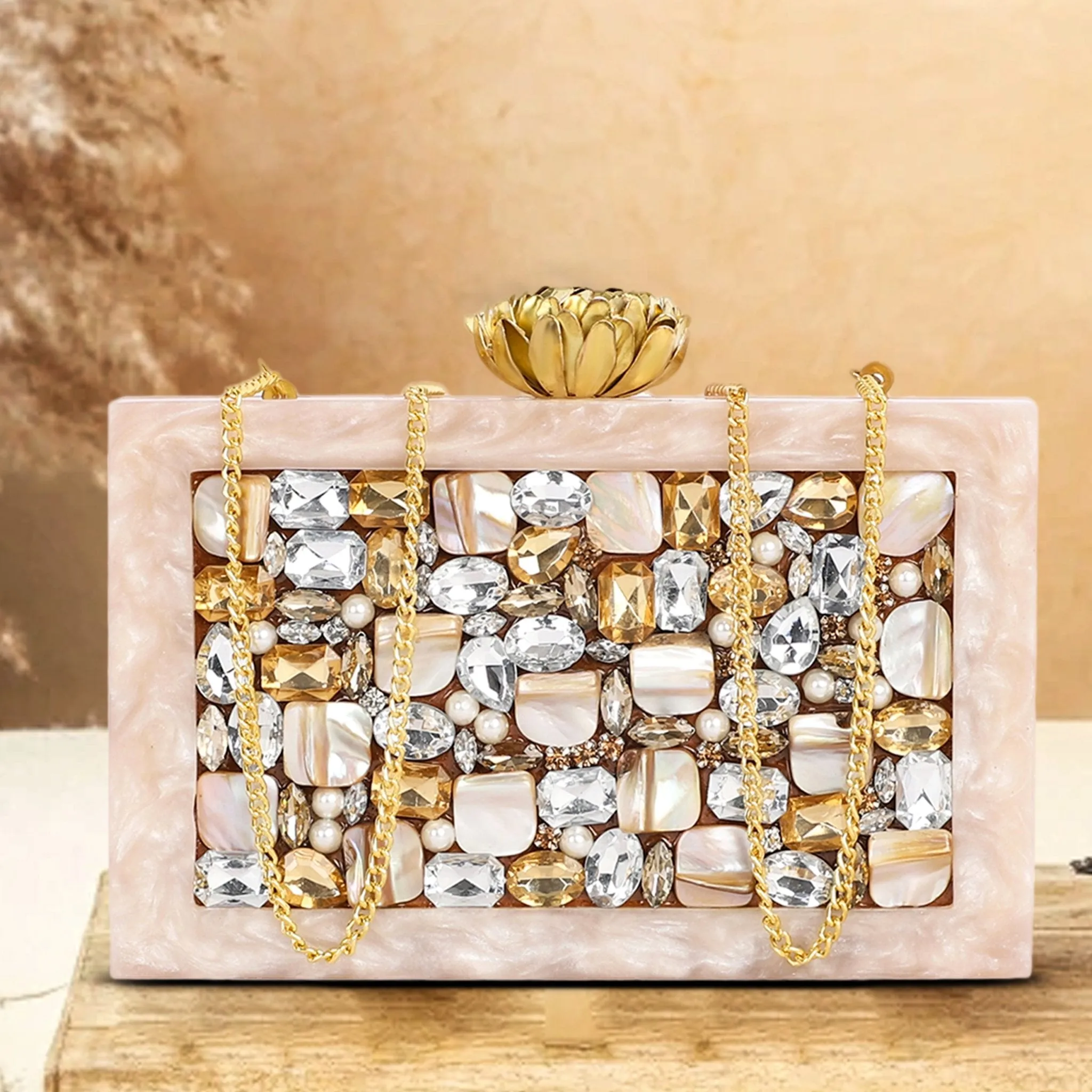 Moon Stone Resin Clutch