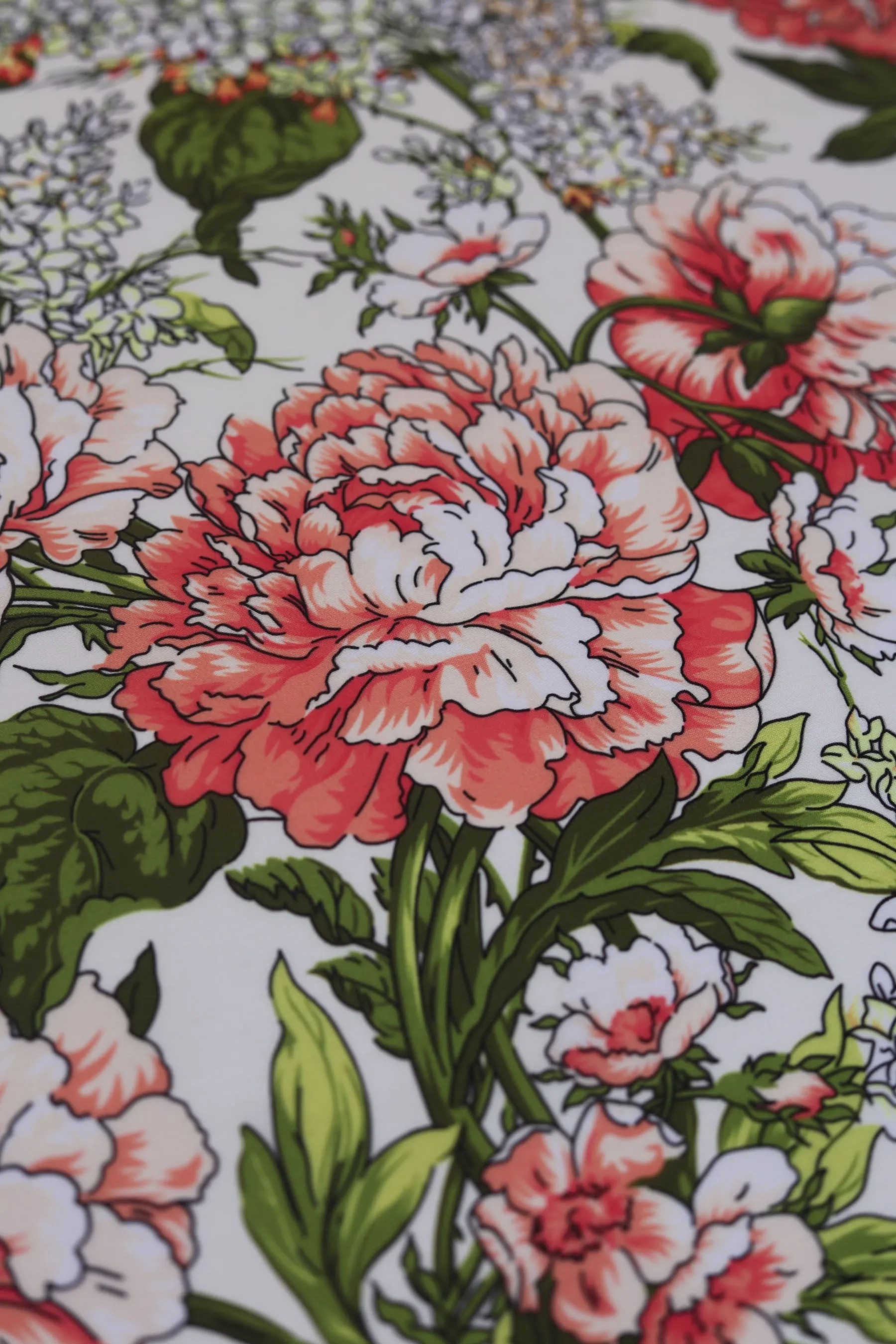 Multicolor Floral Pattern Printed Muslin Fabric