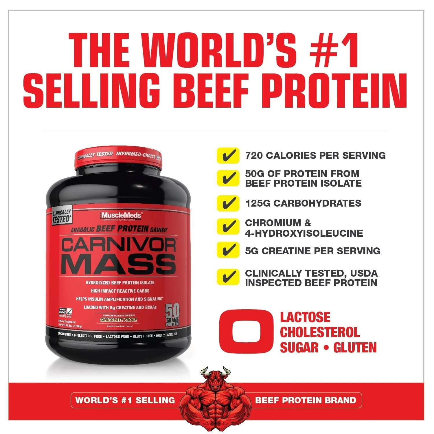 NFLA: Carnivor Mass - 100% Beef Protein Mass Gainer