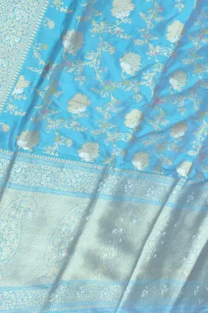 Royal Blue Banarasi Silk Saree - Handloom Katan Pure