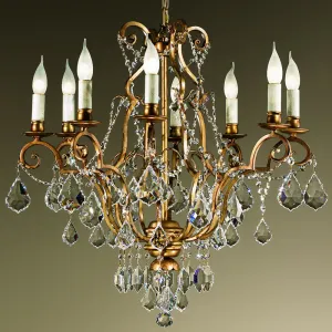 Strung Crystal Golden Chandelier