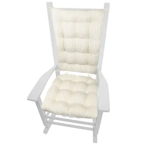 Ticking Stripe Natural Rocking Chair Cushions - Latex Foam Fill