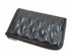 TOYS McCOY Wallet Men's Casual Quilted Leather Middle Wallet with L-shaped Zip Closure TMA2420 030 Black