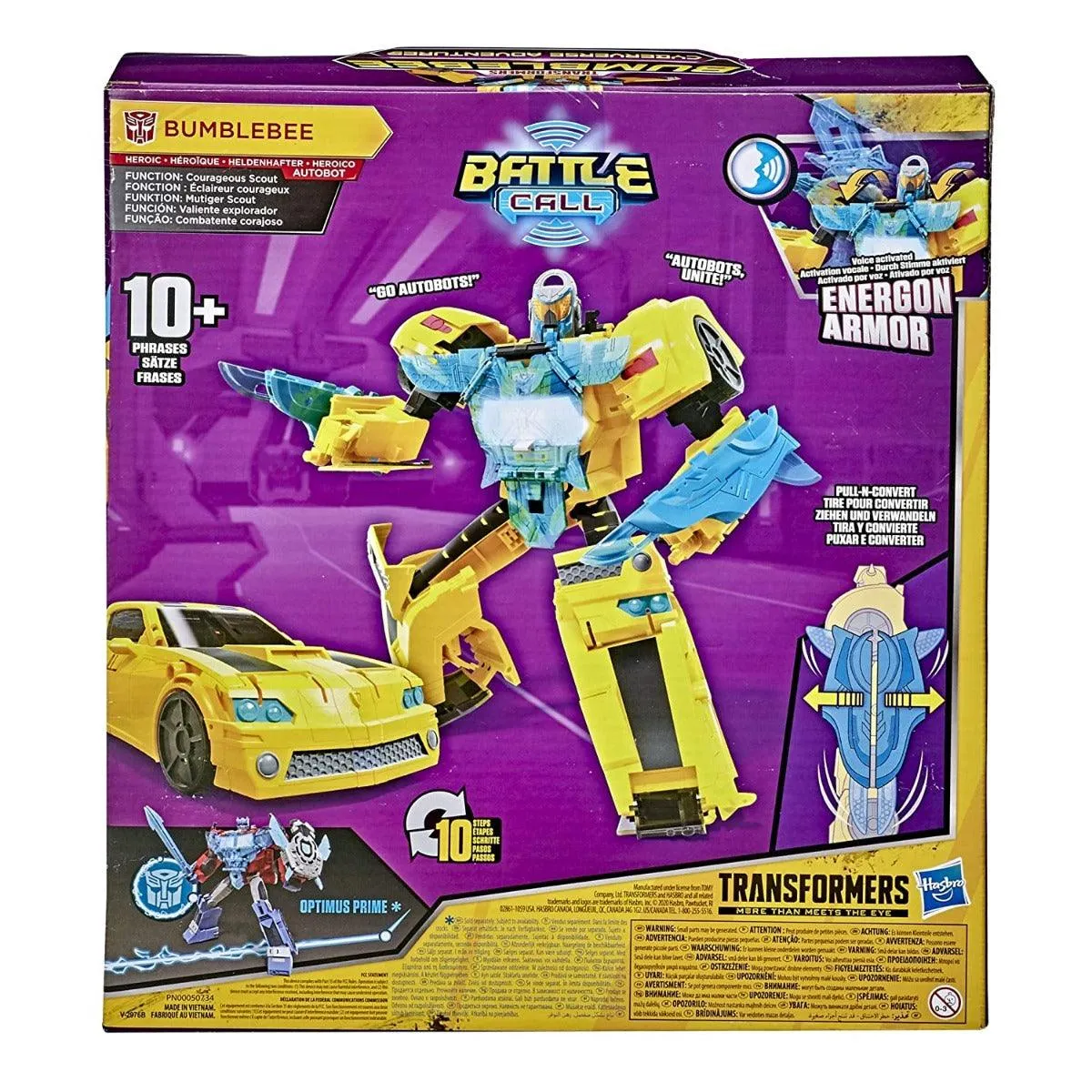 Transformers Bumblebee Cyberverse Adventures Battle Call Officer Class Bumblebee, Voice Activated Energon Power Lights And Sounds