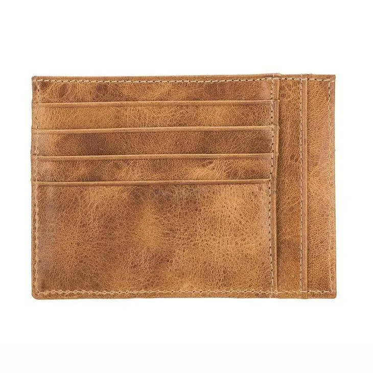 Tyler Men's Zip Leather Card Holder Tan