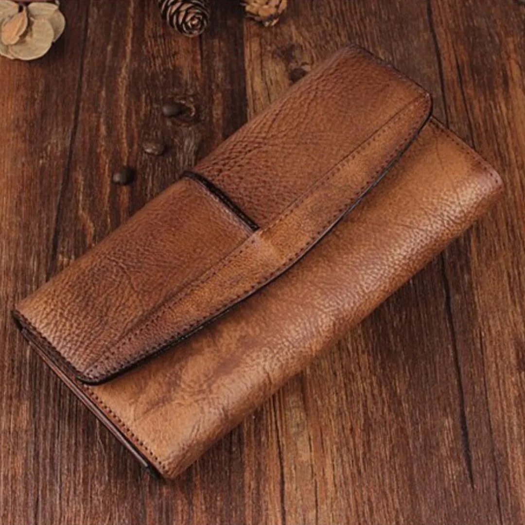 Vintage Leather Wallet: Short Slim Unisex Design for Men and Women